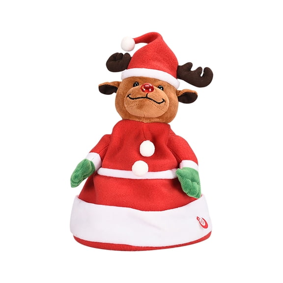 Plush Christmas Doll Hat Dancing Singing Glowing Santa Hat