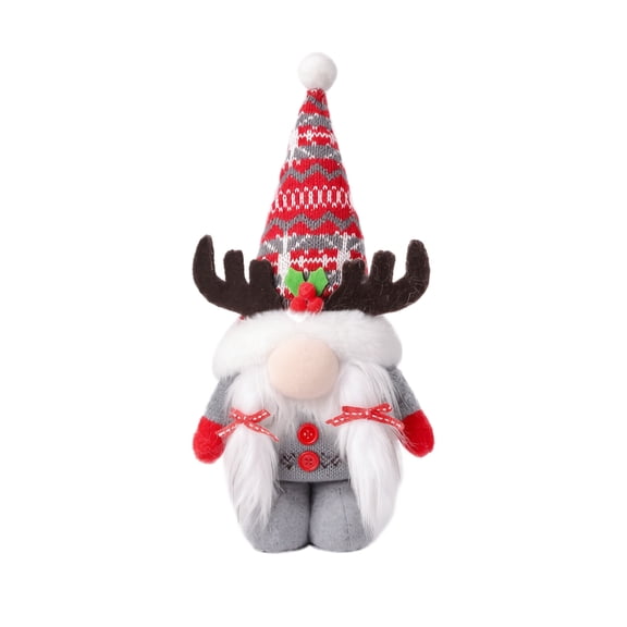 Plush Christmas Elf with Antlers, Soft Stuffed Holiday Figure for Kids & Adults, Festive Gift