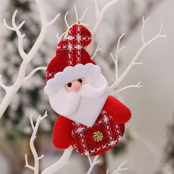 Plush Christmas Ornaments Xmas Tree Hanging Pendants Santa Ornament Decorations Festive Season Pendants for Christmas Holiday Decor
