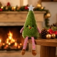 thumbnail image 1 of Plush Christmas Tree Figurine, Green Finish, Soft Dangling Legs Tabletop Ornament for Mantel, Shelf, Desk or Holiday Gift, 1 of 6