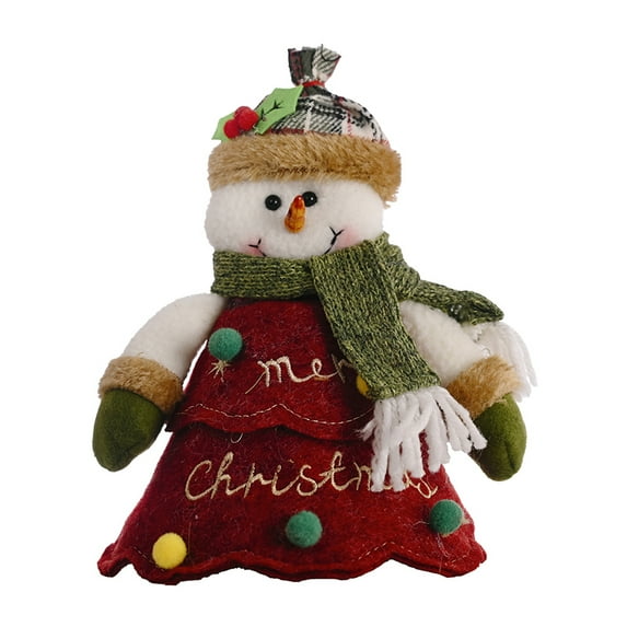 Plush Christmas Tree Ornaments Xmas Decoration Hanging Ornaments Santa Reindeer Snowman Bear for Holiday Party Decor Kids Gifts Indoor