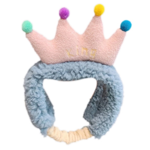 Plush Colorful Crown Hairband Soft Spa Headbands Elastic Furry Turban Non-slip Headwrap for Washing Face Makeup Tool