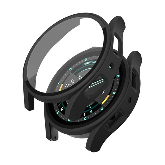 Plush Compatible With Samsung Galaxy Watch5 44mm Screen Protector Tempered Glass Film + Electroplated Frosted Case All Inclusive Watch Case Smart Watch Accessories