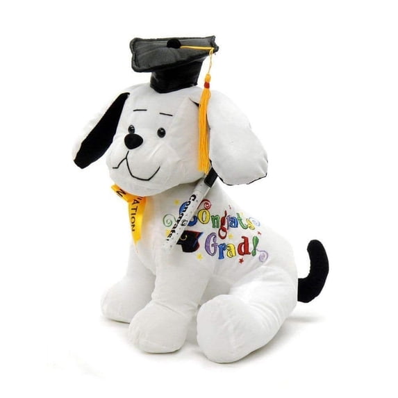 Plush Congrats Grad Autograph Stuffed Dog, 10.5"