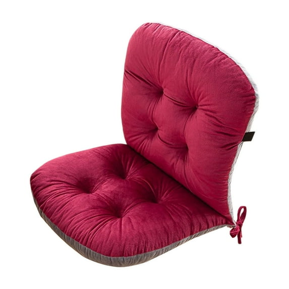 Plush Conjoined Cushion 15x18x17in Seat Back Support Flock Fabric Office Recliner Pad Non-Slip Ties Home Sofa Mat