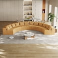 thumbnail image 1 of Plush Corduroy Curved Sectional Sofa with 12 Pillows | Modular Design for Various Spaces, 1 of 6