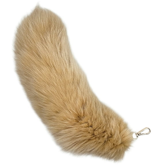 Plush Cosplay Toy Long Tail Keychain Animal Tail Shape Soft Keyrings Colorful Charm