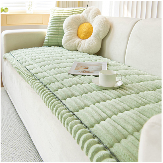 Plush Couch Cover,Non-Slip Washable Dog Couch Covers Protector,Thick Corduroy Pet-Friendly Blanket Seat Pad for Home,Green,28 x 36 in