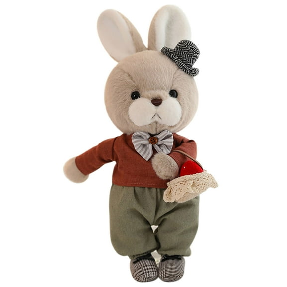Plush Couple Set, Stuffed Bear and Rabbit Dolls, Cute Animal Pair for Home Decor, Gift for 3+ Years
