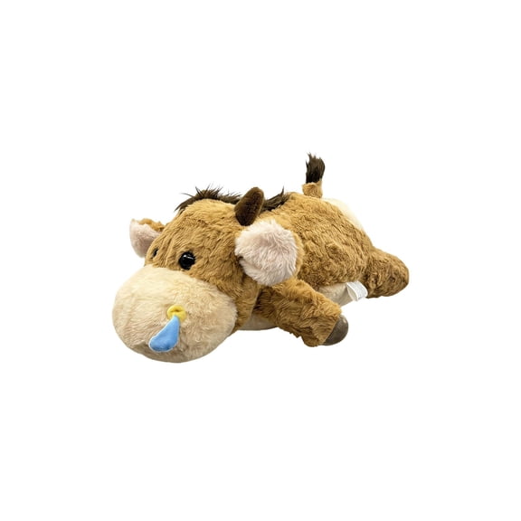 Plush Cow Stuffed Animal - Cute Work Companion Ox Plush Toy with Pacifier Design, Soft Brown Cow Plushie for Kids, Office Workers, Daily Companionship, Bedroom Decor, Playtime, Gift Giving