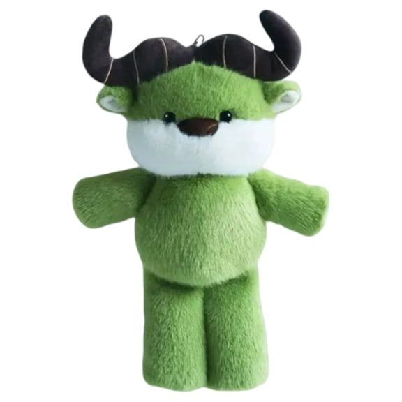 Plush Cow Toy, Green Funny Meme Style Stuffed Grassland Ox Doll, 1 Pack 11.8 inch Soft Fluffy Plush Animal Figure, Perfect Play Companion Adults Home Sofa Bedroom Decoration Party Gift