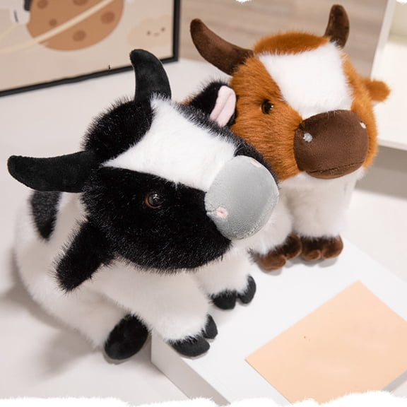 Plush Cow Toy for – Small Stuffed Animal Doll, Cute Farm Cow Decor for Bedroom or Nursery, Travel Companion and Gift for Boys and Girls