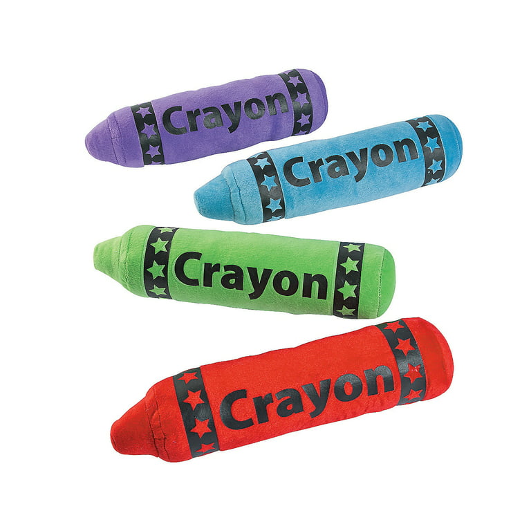Plush Crayon Assortment - Party Favors - 12 Pieces 