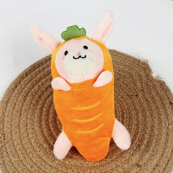 Plush Crinkle Squeaky Snack Bag Pet Toy, Dental Chew for Dogs and Cats, Interactive Boredom Relief, High-Visibility Design(Carrot Rabbit)