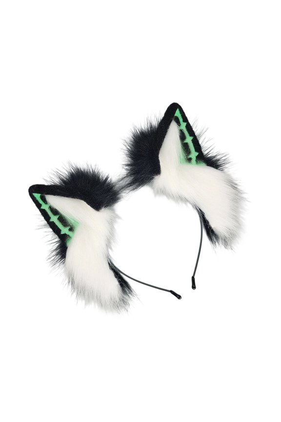 Plush Dark Series Ear Hair Punk Theme Hairhoop for Music Festival Event Costume Accessory Headwear