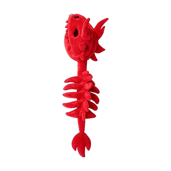 Plush Dinosaur Skeleton Toy, Bright Red Soft Stuffed Design, 1 Piece China Dinosaur Land Official Souvenir Gift, for Kids Dinosaur Themed Party Decor Collection and Casual Play