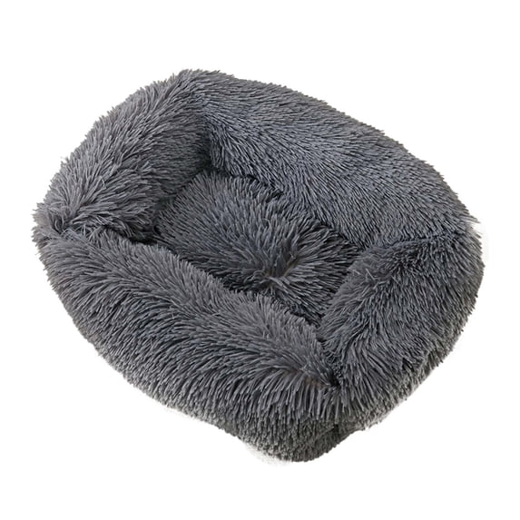 Plush Dog Bed, Calming Soft Fluffy Cat Bed with Warming Cuddler Design, Machine Washable Orthopedic Pet Cushion for Anxiety Relief, Cozy Puppy Bed for Small Medium Dogs