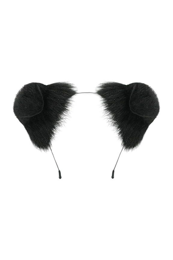 Plush Dog Ears Headbands for Women Girls Soft Ear Hairband Hair Ornament for Costume Halloween Everyday