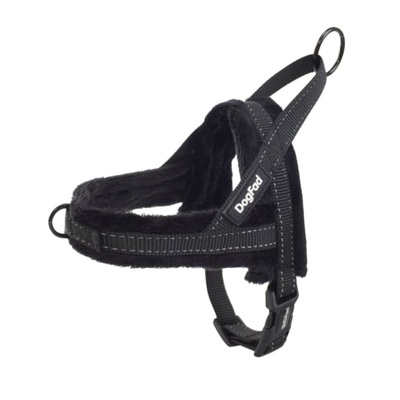 Plush Dog Harness,No Pull Step in Adjustable Dog Harness Vest for Cold Weather,Pet Harness for Small Medium Large Dogs Black XXS