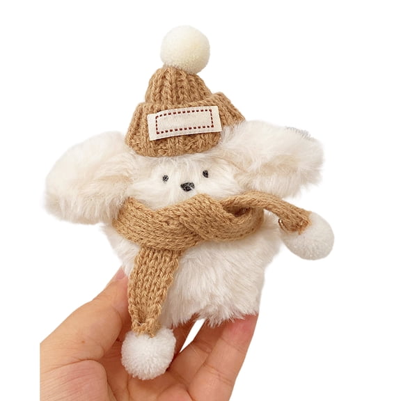 Plush Dog Keychain Mini Cartoon Animal Toy Keyring Soft Stuffed Animals Pendant DIY Keychains Crafts Dog Decorations