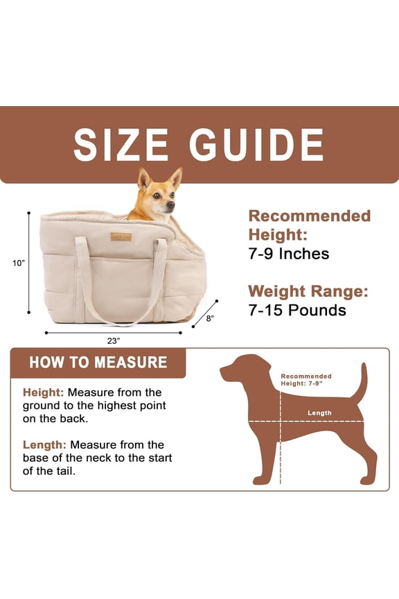 Plush Dog Purse Carrier for Small Dogs, Soft Dog Tote Bag with Safety Harness Clip, Cozy Pet Carrier for Dogs Under 15 lbs, Comfortable Dog Shoulder Carrier for Travel, White