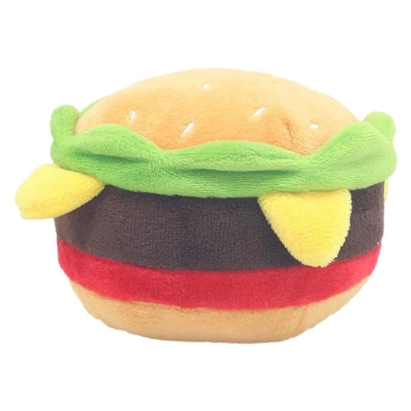 Plush Dog Squeaky Toy Pet Toy for Small Medium Dogs Dog Accessories Reducing Boredom - Hamburger