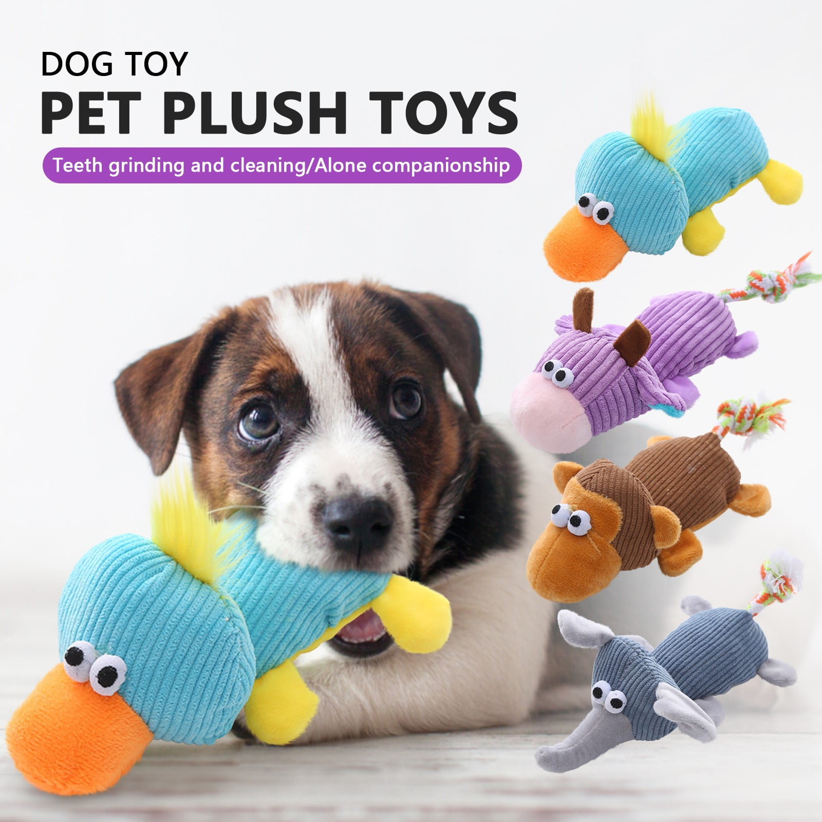 Plush Dog Squeaky Toy Stuffed Animal Pet Puppy Chew Toys with