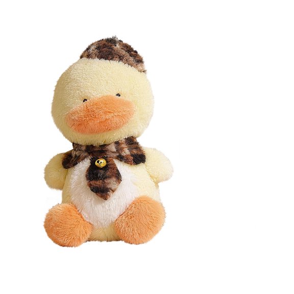 Plush Dog, Stuffed Goose Adjacent Duck Toy, 10 In, Plush Fabric, Pet, Squeaker Stimulation, Home Alone Enrichment, Soft Cuddling, Multi Brown, 1 Pc