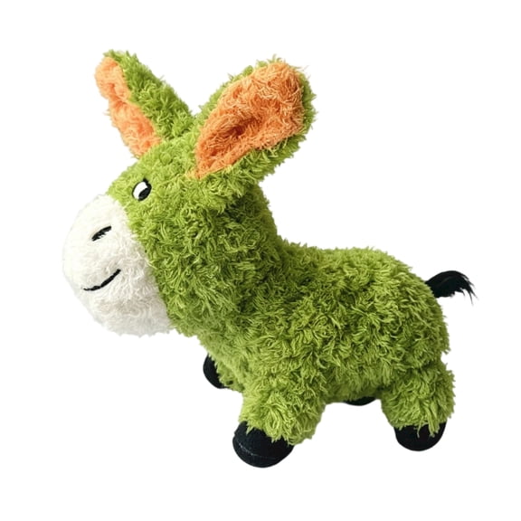 Plush Dog Toy, Green Squeaky Interactive, 1 Piece for Small Medium Large Dogs, Donkey Shaped Chew Toy for Pet Teeth Grinding Teeth Cleaning Interactive Play