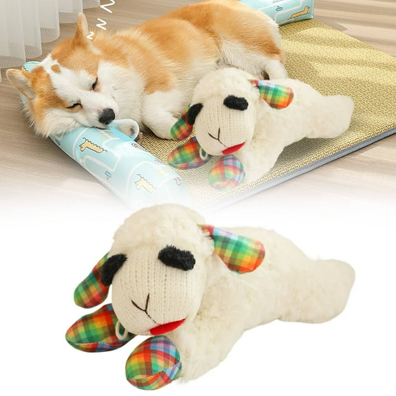 Plush Dog Toy Lamb Squeaker Soft Cotton Pet Toy Classic TV Puppet 11.4in for Puppies Dogs Fun Interactive Chew Gift