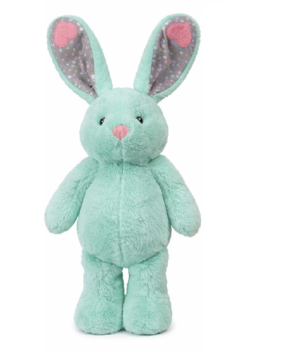 Plush Dog Toy Soothing Calming Lavender Infused 12 Inch Bunny With Heartbeat (Green)