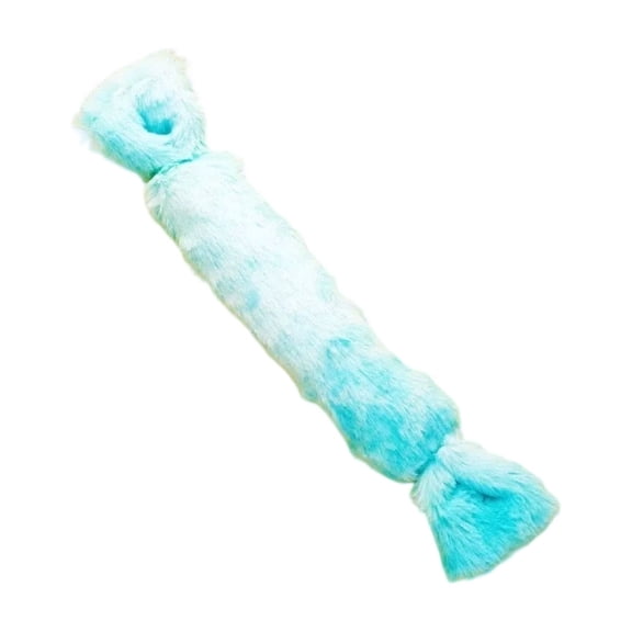 Plush Dog Toy with Mint, Teasing Stick and Straw Bun for Self-Play, Anxiety Relief and Dental Fun for Small Breeds
