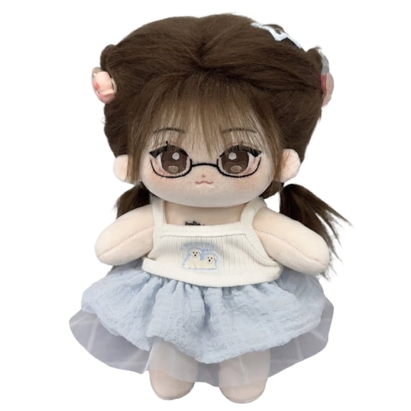 Plush Doll, Brown Hair 7.9 Inch, 1 Pack Collectible Stuffed Doll for Idol Fans Collection Gift