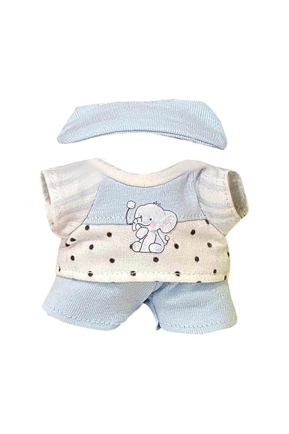 Plush Doll Clothes Set, Blue Cute Elephant Outfit With Headband T-Shirt Pants, For Plush Toy Collectors Daily Decoration Gifting