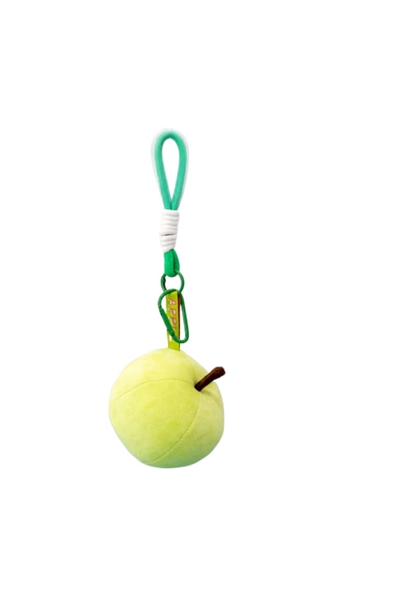 Plush Doll Keychain, Green Simulated Apple, 1 Piece, Bag Pendant Decor for Backpack Keys