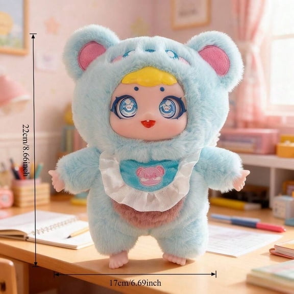 Plush Doll/Toys - Cute Kawaii Figurine With Expressive Eyes & Fluffy Ears | Compact Desktop Decor For Birthday Party Decorations, Halloween/Easter Gifts, Available In Multiple Colors,