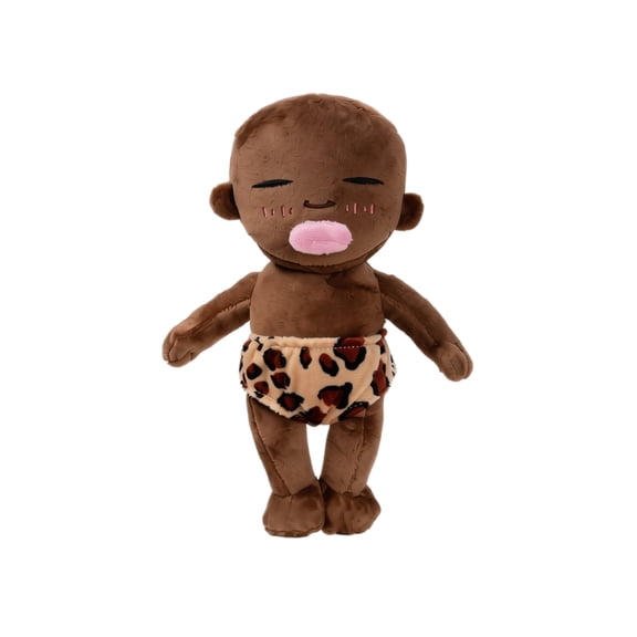 Plush Doll, Ugly Cute 23.6 Inch Natasha Black Skin Doll, 1 Piece Leopard Print Soft Stuffed Toy, Home Decor Collectible Sofa Accent Gift for Kids Doll Collectors