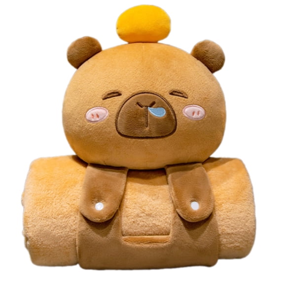 Plush Dolls Pillow Quilts Double-Use Pillow Folding Air Conditioning Blanket Car Interior Cushions Pillow 2 in 1 Office
