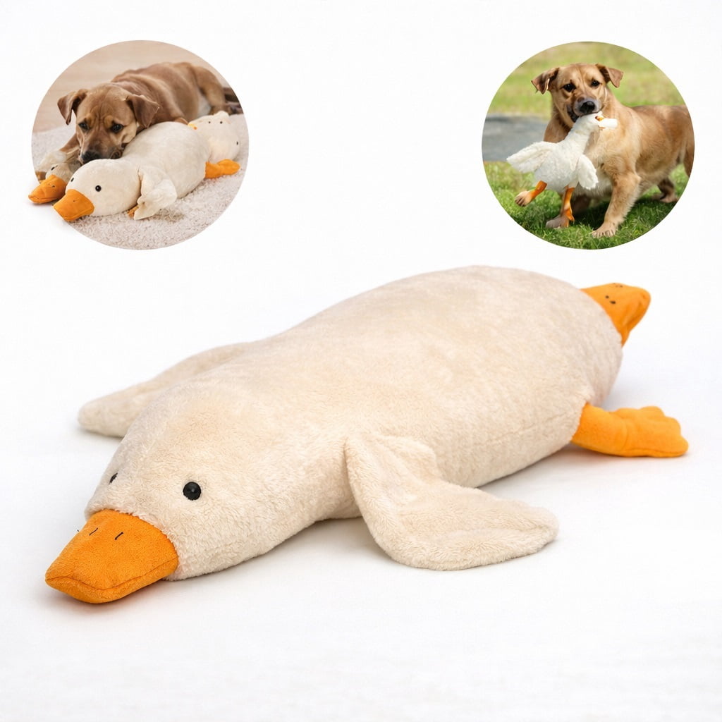 Plush Duck Dog Toy for Dogs, Soft Comfort & Interactive Indoor Toy, Multi-Size 19.6”–62.9” for Small to Large Breeds