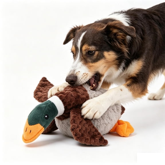 Plush Duck Dog Toy with Honking Squeaker, Soft Cuddly Stuffed Animal for Interactive Play, Durable Fetch and Shake Toy for Small to Medium Dogs