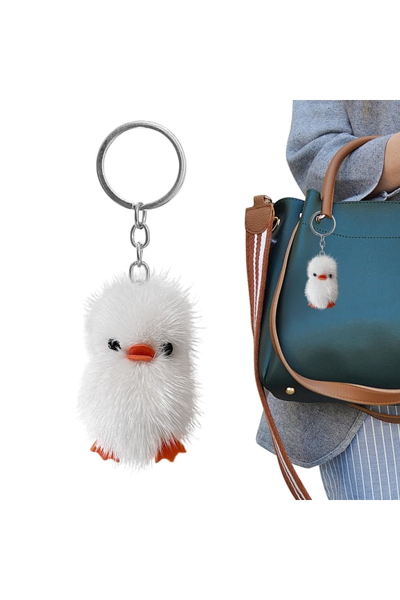 Plush Duck Keychain Cute Mini Duck Bag Charm Soft Plush Animal Pendant – Kawaii Keyring For Backpack, Purse & Car Keys