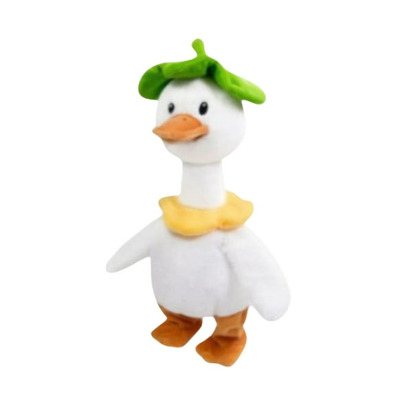 Plush Duck Usb Charger - Realistic White Duck Design With Green Leaf On Head, Yellow Collar - For Home Decor, Office Desk, Kids' Playroom, Gift For Duck Lovers