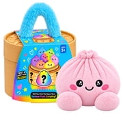 Plush Dumpling Squishy, Glitter Dumpling Squishy Toys, Squishies Dumplings with Mystery Steamer Box, Stress & Anxiety Relief Toys for Adults Non-Edible