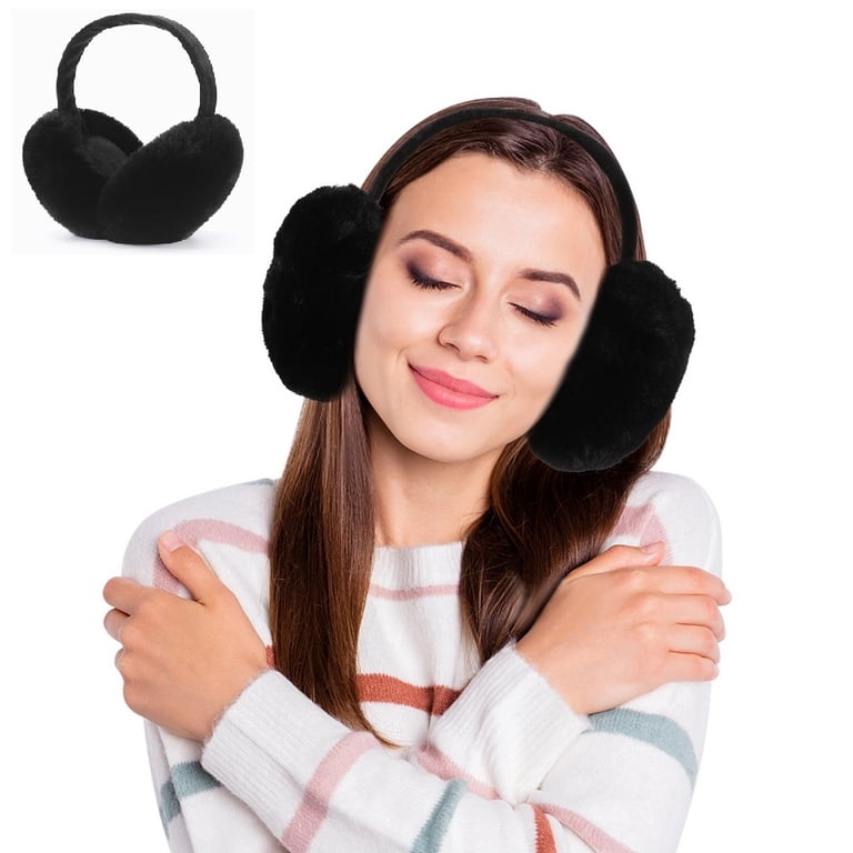 Winter Faux Fur Foldable Ear Muffs - Soft Warm Ear Covers One Size Foldable Winter Ear Muffs Faux Fur Ear Warmers Women  main image 2