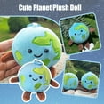 thumbnail image 1 of Plush Earth Globe Toy Soft Stuffed Planet Plushie with Smiling Face - Educational Gift for Kids and Adults, Cute Backpack or Desk Decor, 1 of 5
