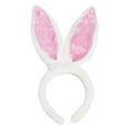 thumbnail image 1 of Plush Easter Rabbit Bunny White Headband w Pink Satin Ears Accessory, 1 of 1