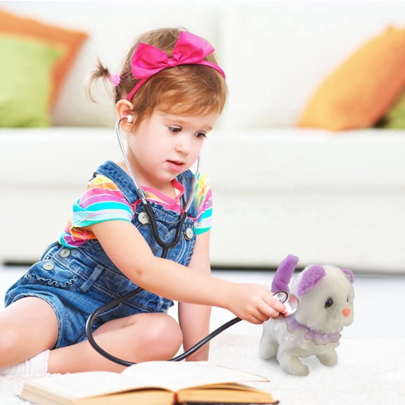 Plush Electric Kitten , Purple Cuddly Interactive Toy For Kids Toddlers And Preschoolers 1 Pack Soft Motorized Pet Companion For Imaginative Play And Sensory Fun