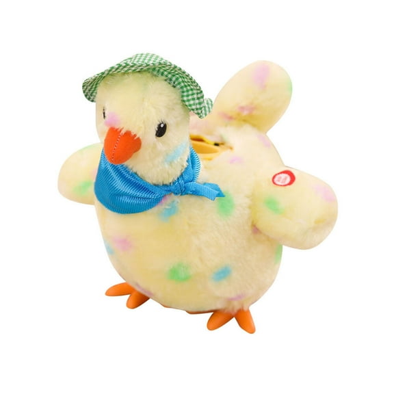 Plush Electric Stuffed Laying Egg Chicken Toy Doll with Sound Easter for Boys Girls