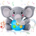 thumbnail image 1 of Plush Elephant Baby Toy, Toddlers Educational Musical Learning Sensory Baby Toy, Music ＆ Light Up Toy for 0 to 36 Months Months & 1 Year Old Kids Boys Girls Gifts, 1 of 6