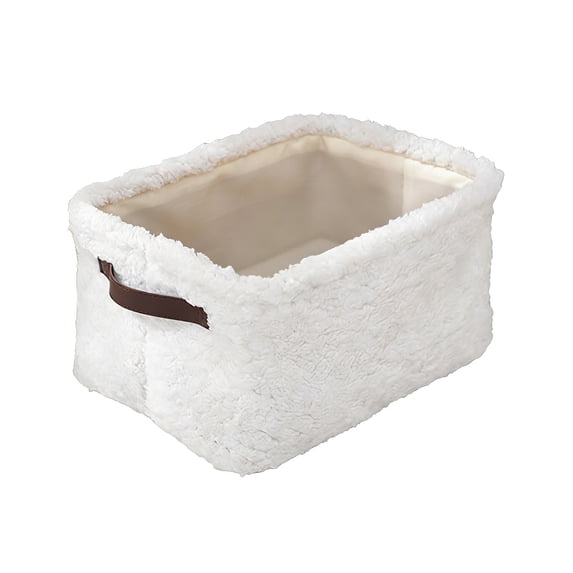 Plush Fabric Storage Box Organiser, Soft Foldable Home Bin, Sturdy Carry Handle Design, Large Capacity Space Saving, Bedroom Closet Toy Storage, Multi Use Home Office Dorm Essentials